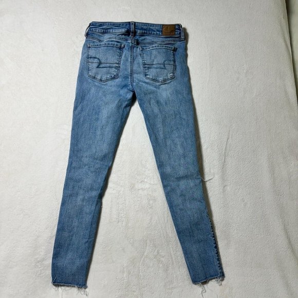AMERICAN EAGLE OUTFITTERS Jeans Women's 6 Super Stretch Skinny Blue Distressed - Picture 9 of 13